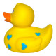 Іграшка для ванної Funny Ducks Качка Жовта у блакитних сердечках (0905)