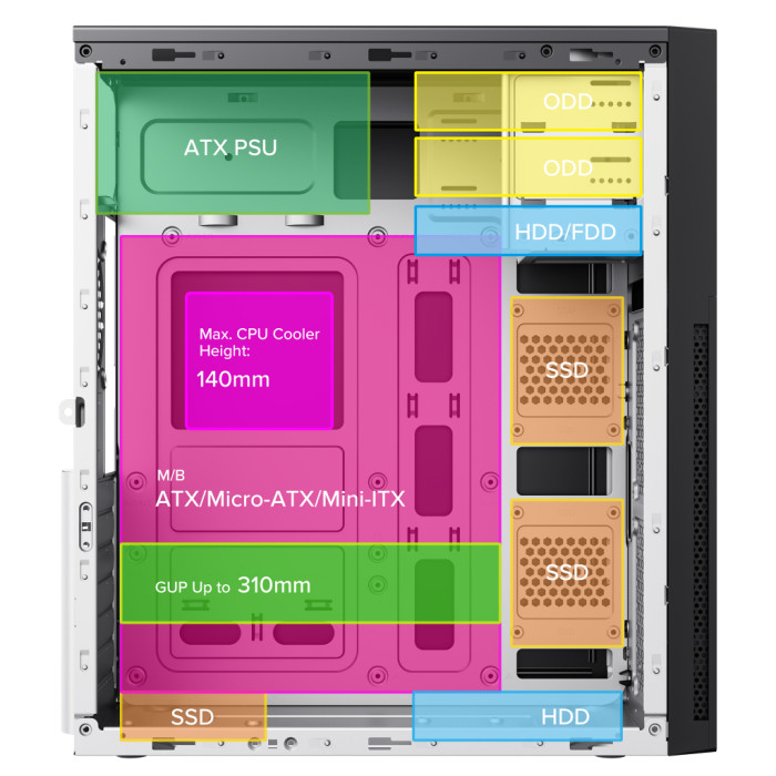 Корпус для ПК Gamemax ET-216-NP-2U3
