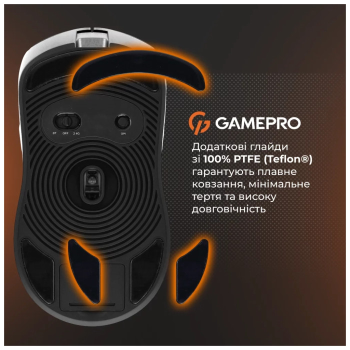 Мишка GamePro Genesis Ranker Wireless/Bluetooth/USB White (GM012W)