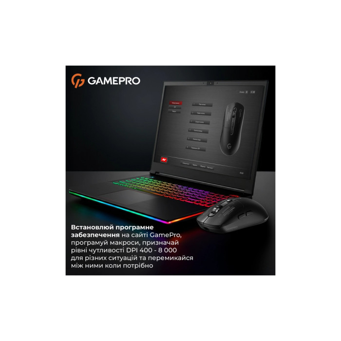 Мишка GamePro Genesis Winner Wireless/Bluetooth/USB Black (GM079B)