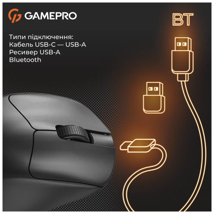 Мишка GamePro Genesis Avenger Wireless/Bluetooth/USB Black (GM096B)