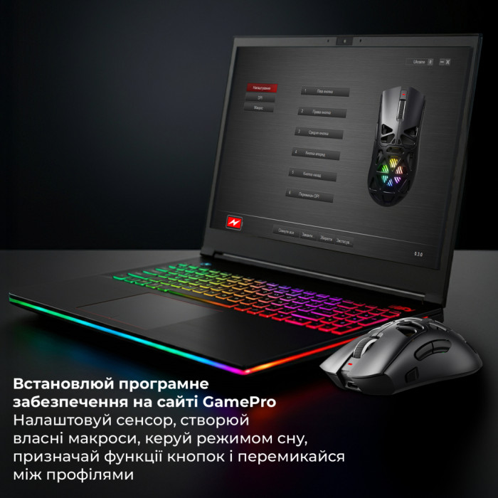 Мишка GamePro Genesis Hollow Wireless/Bluetooth/USB Black (GM870HB)