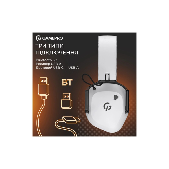 Навушники GamePro Genesis Mercury Pro 3-Mode White (HSW120W)
