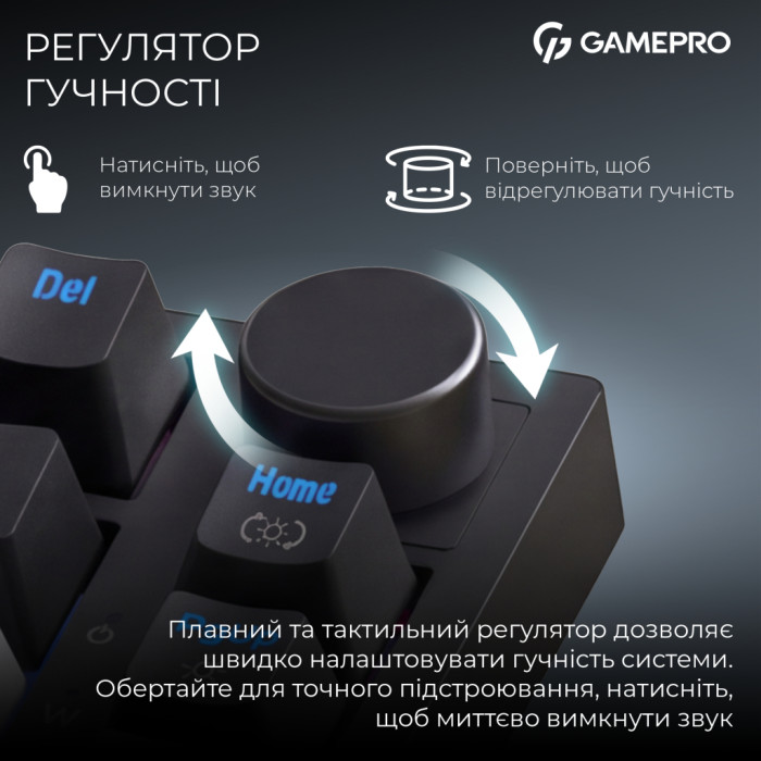 Клавіатура GamePro Asgard Valhalla QLAB Sakura Switch RGB Bluetooth/Wireless/USB-C UA Black (MK160-B-QS-PRO)