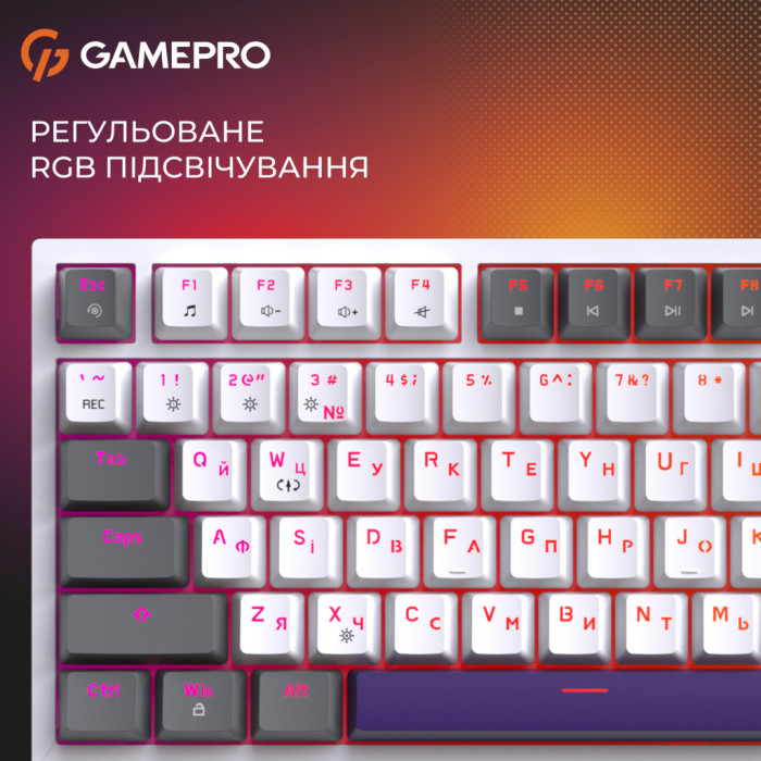 Клавіатура GamePro Genesis Warden MK160P Outemu Swithes USB White-Grey (MK160P)