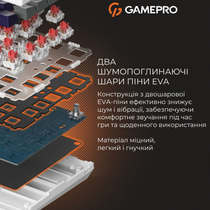 Клавіатура GamePro Genesis Warden MK160P Outemu Swithes USB White-Grey (MK160P)