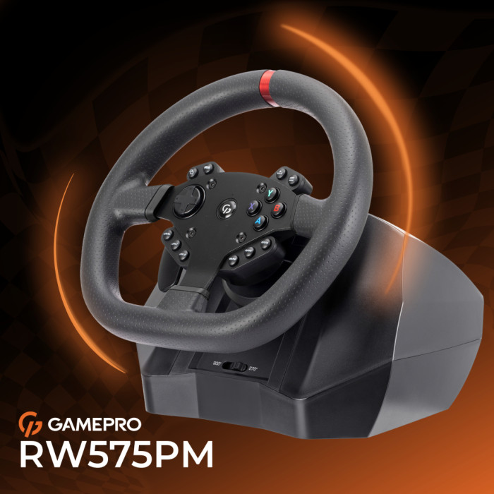 Кермо GamePro RW575PM з педалями та коробкою передач XBOXONE/PS4/PS3/PC/SWITCH (RW575PM)