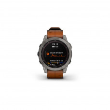 Смарт-годинник Garmin fenix 7 Sapph Solar Titanium w/Chestnut Leather Band, GPS (010-02540-31)