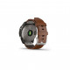 Смарт-годинник Garmin fenix 7 Sapph Solar Titanium w/Chestnut Leather Band, GPS (010-02540-31)