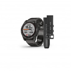 Смарт-годинник Garmin fenix 7X Sapph Sol Carbon Gray DLC Ti, GPS (010-02541-27)