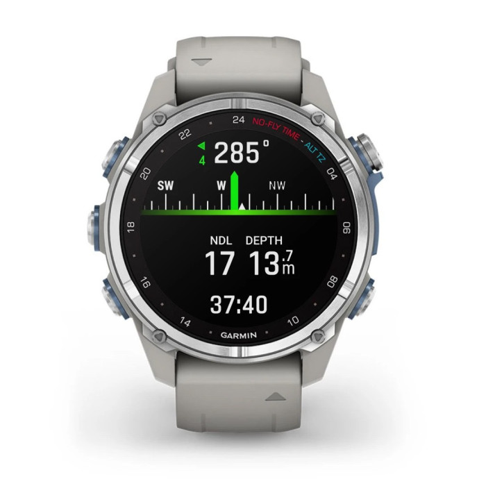Смарт-годинник Garmin Descent Mk3, 43mm, Passvtd Steel/Fog Gry, Dive Computer, GPS дайвінг комп'ютер (010-02753-04)