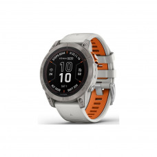 Смарт-годинник Garmin fenix 7 Pro Saph Solar, Ti w/Fog Gry/Ember Orange Band, GPS (010-02777-21)