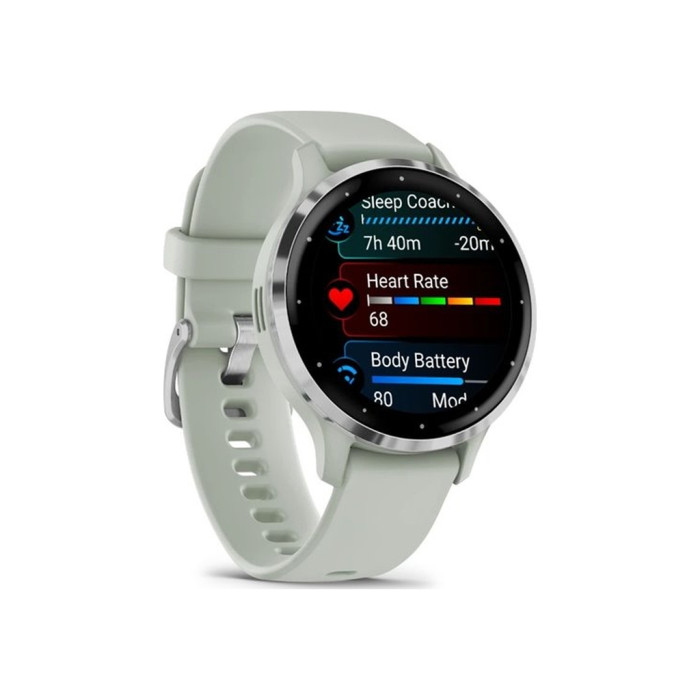 Смарт-годинник Garmin Venu 3S, Sage Gray + Passivated, GPS (010-02785-01)