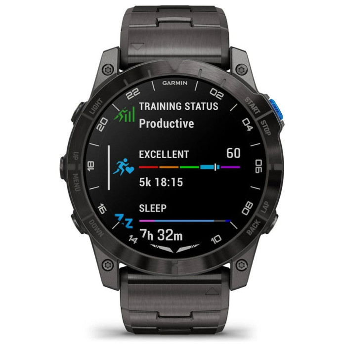 Смарт-годинник Garmin D2 Mach 2, 47mm, Saph, Bare Ti/Blk w/LthrBd, GPS (010-02904-31)