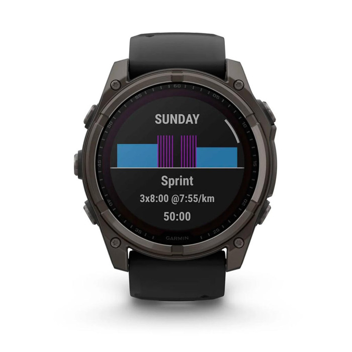 Смарт-годинник Garmin fenix 8 51mm,Saph Solar,CrbnGry Ti/Blk,Blk/PblGryBnd (010-02907-11)