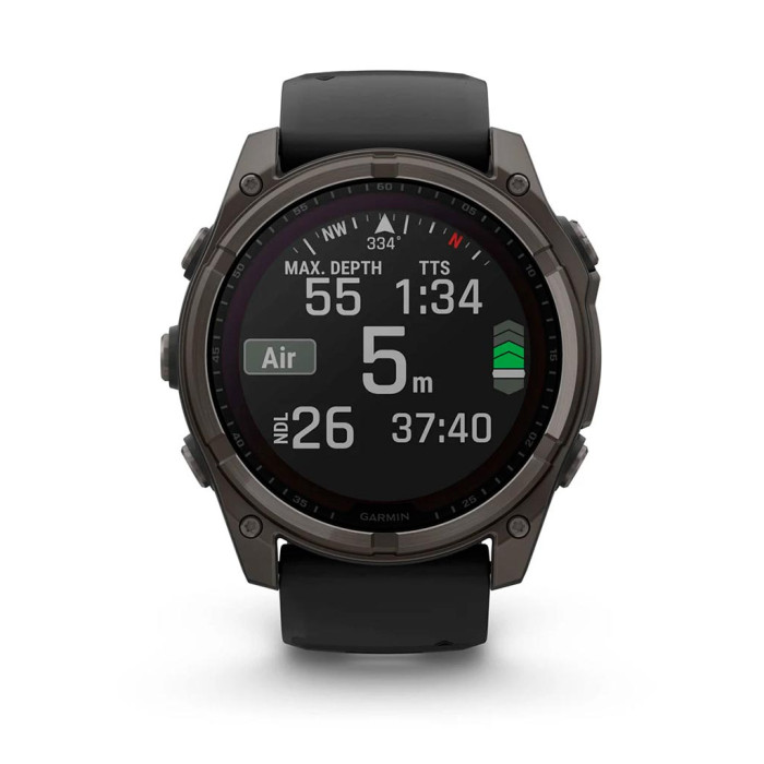 Смарт-годинник Garmin fenix 8 51mm,Saph Solar,CrbnGry Ti/Blk,Blk/PblGryBnd (010-02907-11)