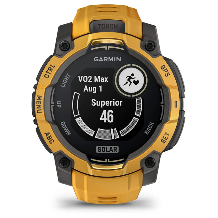 Смарт-годинник Garmin Instinct 3, 45mm, Solar, Sunburst with Sunburst/Gray Accents, GPS смарт-годинник (010-02934-02)