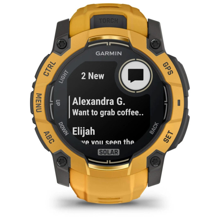 Смарт-годинник Garmin Instinct 3, 50mm, Solar, Sunburst/Gray, Sunburst/Gray Band, GPS смарт-годинник (010-02935-02)