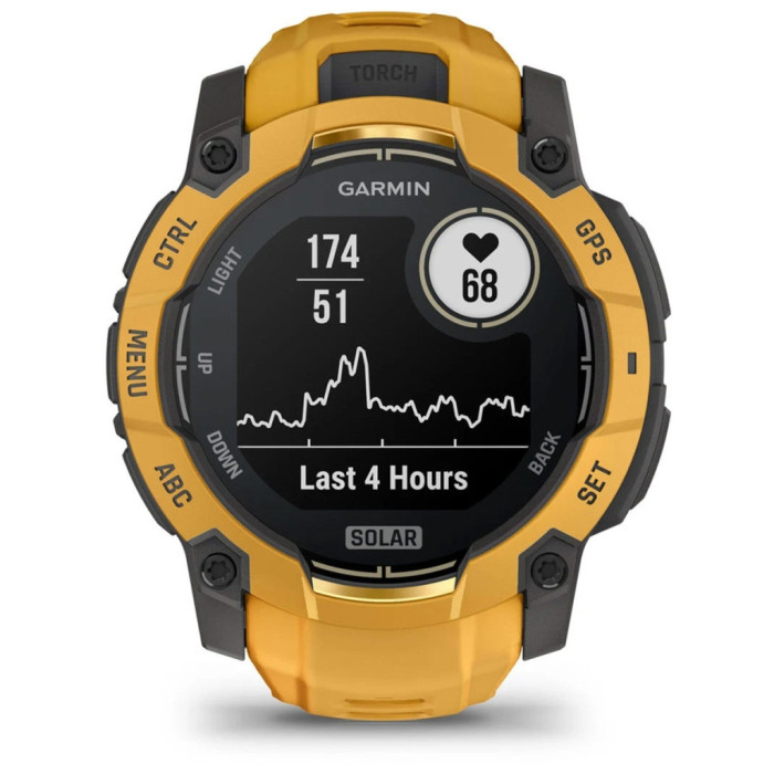 Смарт-годинник Garmin Instinct 3, 50mm, Solar, Sunburst/Gray, Sunburst/Gray Band, GPS смарт-годинник (010-02935-02)