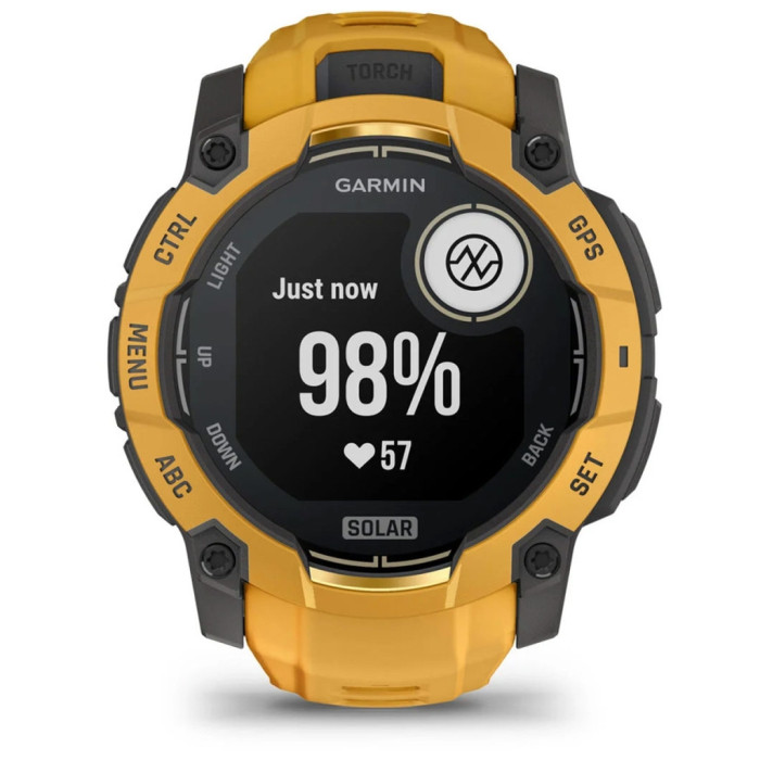 Смарт-годинник Garmin Instinct 3, 50mm, Solar, Sunburst/Gray, Sunburst/Gray Band, GPS смарт-годинник (010-02935-02)