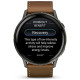Смарт-годинник Garmin Venu 4 (45mm), Black w/ Slate + Leather, GPS смарт-годинник (010-03014-03)