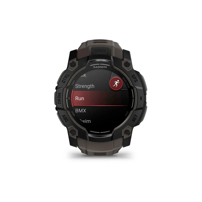 Смарт-годинник Garmin Instinct 3, 50mm, AMOLED, Black Bezel with Charcoal Band, GPS (010-03020-00)