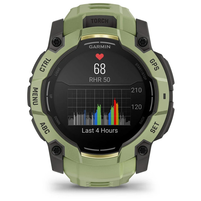 Смарт-годинник Garmin Instinct 3, 50mm, AMOLED, Fern Green/Gray, Fern Green Band, GPS смарт-годинник (010-03020-02)