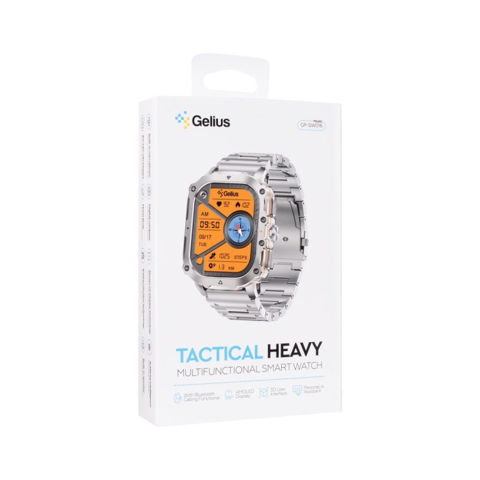 Смарт-годинник Gelius Tactical Heavy (GP-SW016) Silver Titan (2099901019103)