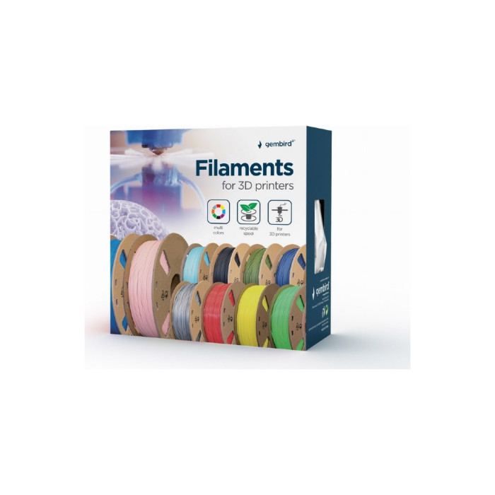 Пластик для 3D-принтера Gembird PLA+, 1.75 мм, 1 kg, gray (3DP-PLA+1.75-02-GR)
