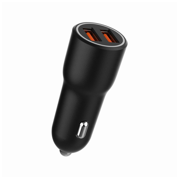 Зарядний пристрій Gembird 2xUSB QC3.0 car adapter black (TA-UC-A2QC36-CAR-01)