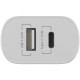 Зарядний пристрій Globex 1xUSB + 1xUSB-C 30W FastPower white (30WAC)