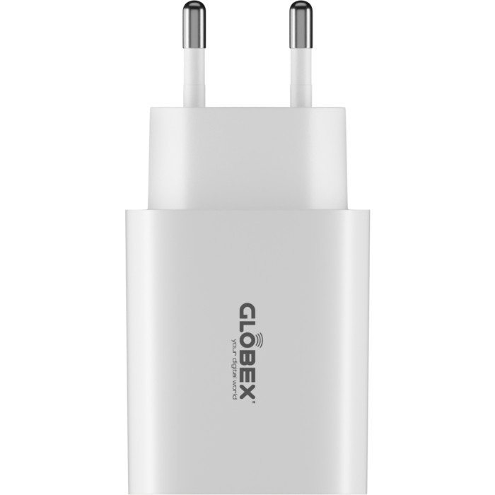 Зарядний пристрій Globex 1xUSB + 1xUSB-C 30W FastPower white (30WAC)