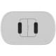 Зарядний пристрій Globex 2xUSB-C 30W FastPower white (30WCC)