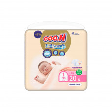 Підгузок GOO.N Premium Soft Newborn до 5 кг розмір SS на липучках 20 шт (863220)