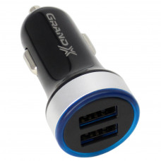 Зарядний пристрій Grand-X Black 2USB 5V/2.4A (CH-06)