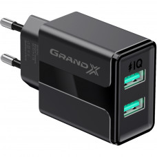 Зарядний пристрій Grand-X 5V 2,4A USB Black (CH-15B)