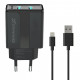 Зарядний пристрій Grand-X 5V 2,1A Black + cable USB-Lightning (CH15LTB)