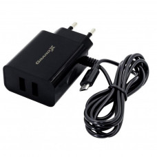 Зарядний пристрій Grand-X CH65T 5V 3,1A 2USB + micro USB + Type C Black (CH65T)