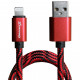 Дата кабель USB 2.0 AM to Lightning 1.0m Red/Black Grand-X (FL05RB)