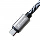 Дата кабель USB 2.0 AM to Micro 5P 1.0m Cu, 1.5A, White/Black Grand-X (FM05WB)