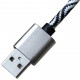 Дата кабель USB 2.0 AM to Micro 5P 1.0m Cu, 1.5A, White/Black Grand-X (FM05WB)