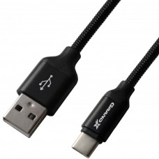 Дата кабель USB 2.0 AM to Micro 5P 1.0m Black/Black Grand-X (NM01BB)