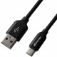 Дата кабель USB 2.0 AM to Micro 5P 1.0m Black/Black Grand-X (NM01BB)