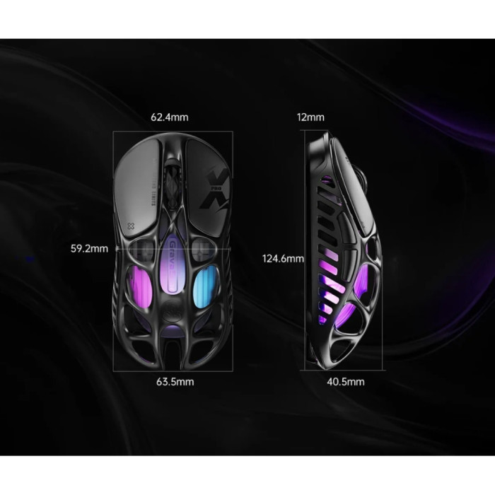 Мишка GravaStar Mercury X Pro 8K Wireless/Bluetooth/USB Black (GSXPRO_BLK)