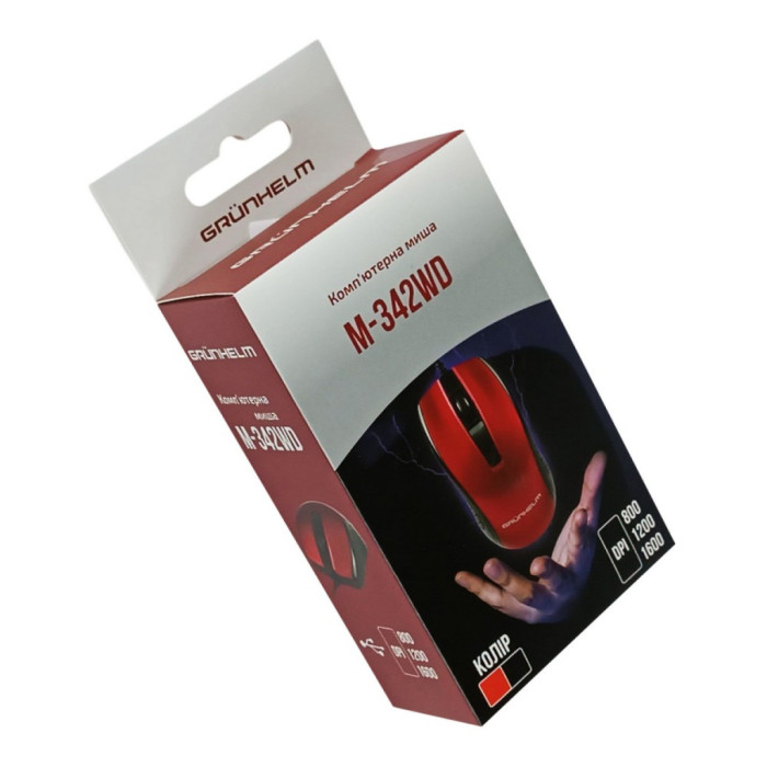 Мишка Grunhelm M-342WD USB Red (126867)