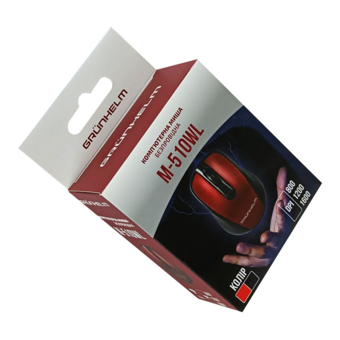 Мишка Grunhelm M-510WL Wireless Black/Red (126870)