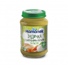 Дитяче пюре Hamanek індичка з овочами і рисом, 190 г (1215873)