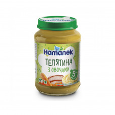 Дитяче пюре Hamanek телятина з овочами, 190 г (1215874)