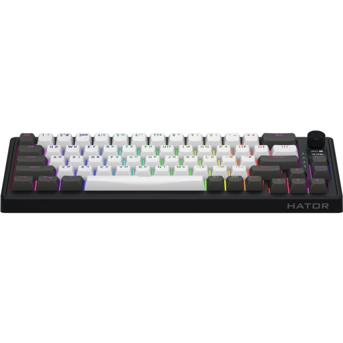 Клавіатура Hator Skyfall 65 Pro Aurum Vanila Silent RGB Wireless/Bluetooth/USB UA Grey/Black (HTK4160UA)