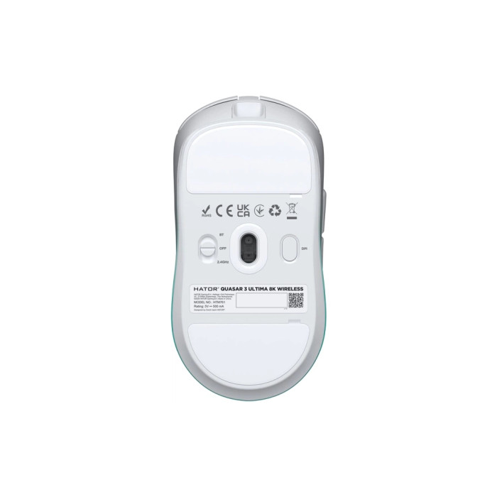 Мишка Hator Quasar 3 Ultima 8K Wireless/Bluetooth/USB White/Mint (HTM761)